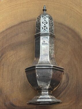 Antique English Hallmarked Sterling Silver Decorative Sugar Shaker